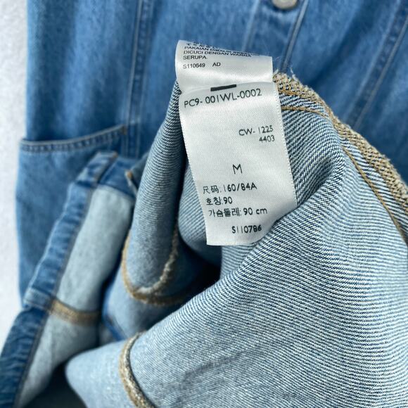 LEVIS Dress M Vianna Vest Overall Jumper Bib Button Front Denim Cotton Blue - Picture 10 of 15